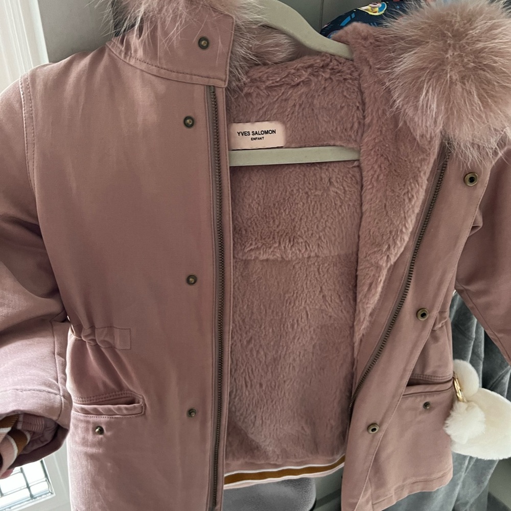 Girls yves coat size 4t rabbit fur
